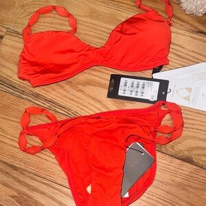 Chic Orange Women's Bikini Set